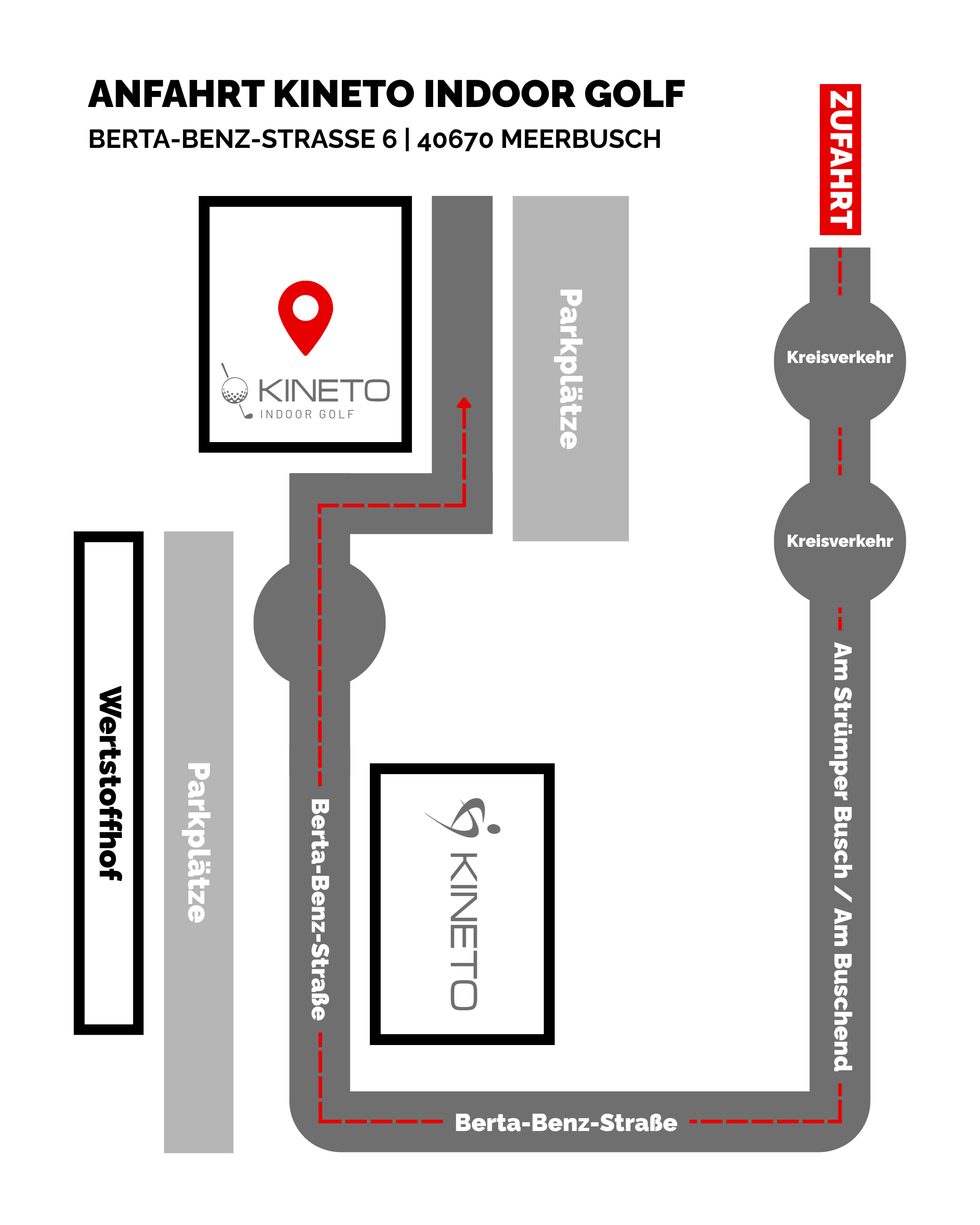 Wegbeschreibung Kineto Indoor Golf